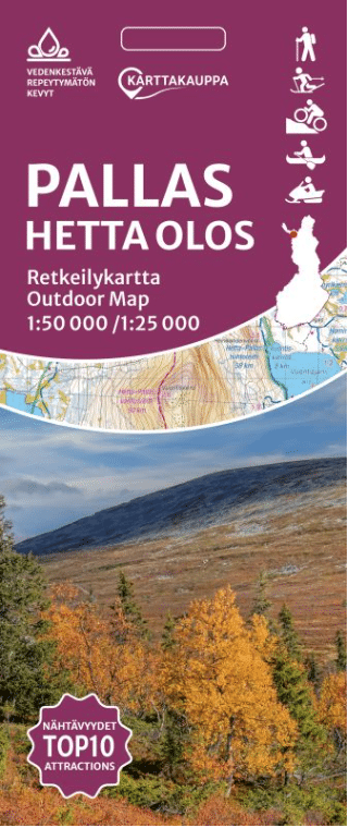 Pallas Hetta Olos retkeilykartta