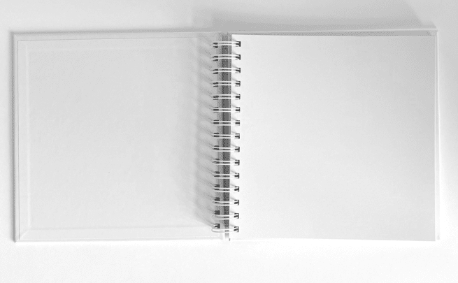 DPC skräppialbumi 20 x 20 cm, valkoinen/hopeakranssi - Image 2
