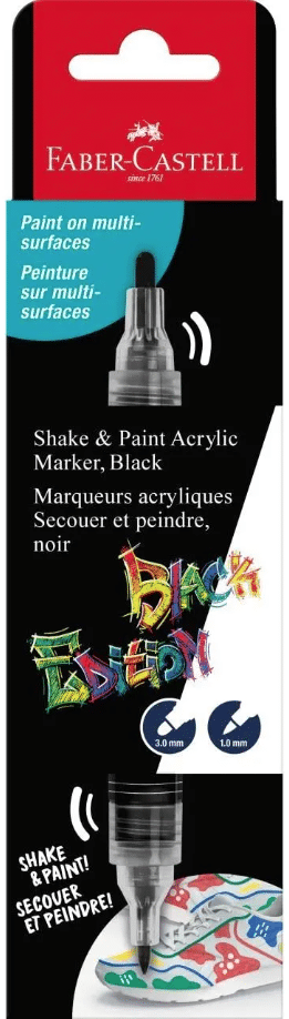 Faber-Castell Black edition Shake & paint akryylitussi, musta