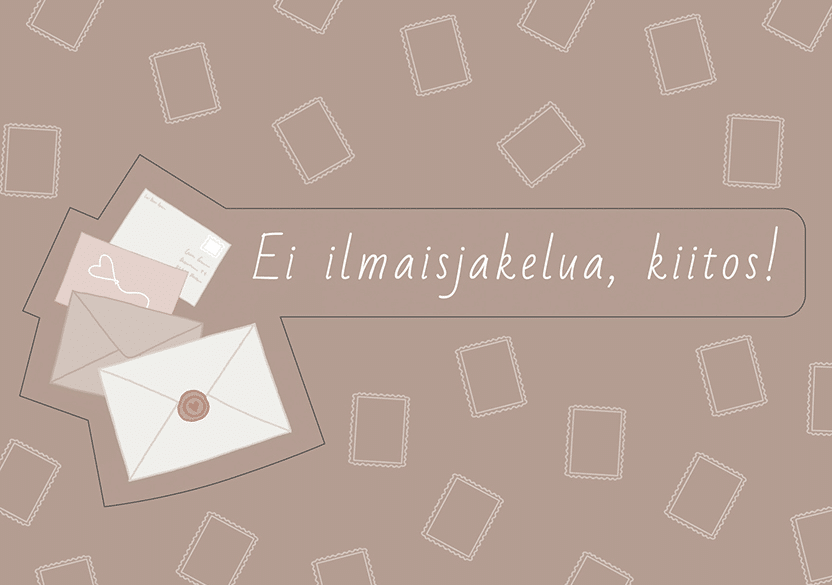 Edit Heikkinen ovitarra – Ei ilmaisjakelua, kiitos!