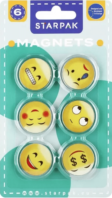 Starpak Emoticons magneetit, 6 kpl/pkt