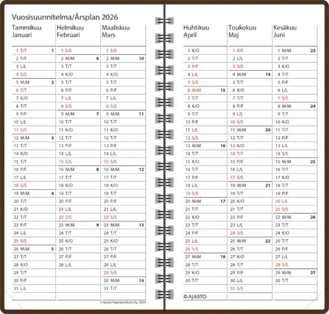 Agenda Horizontal 2026, ruskea - Image 3