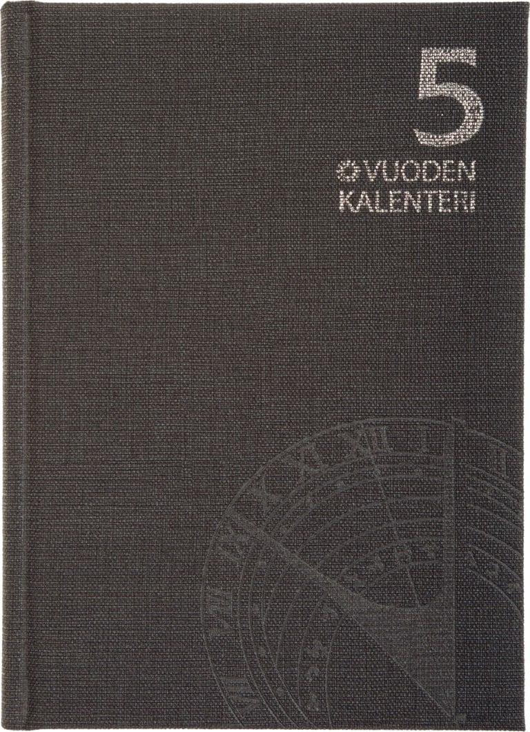 5 vuoden kalenteri, harmaa