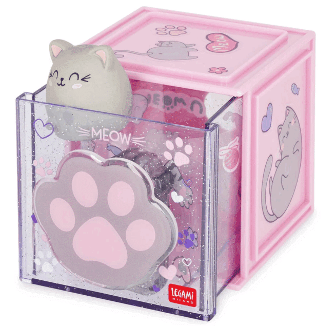 Legami Desk Storage Box - Cutie Cube, Kitty - Image 4