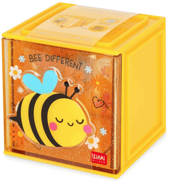 Legami Desk Storage Box - Cutie Cube, Mehiläinen