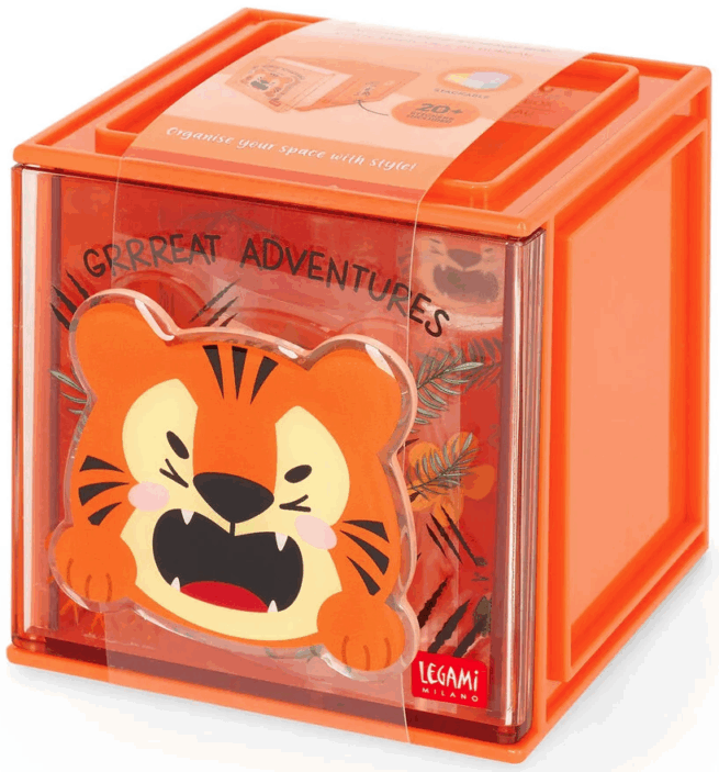 Legami Desk Storage Box - Cutie Cube, Tiikeri