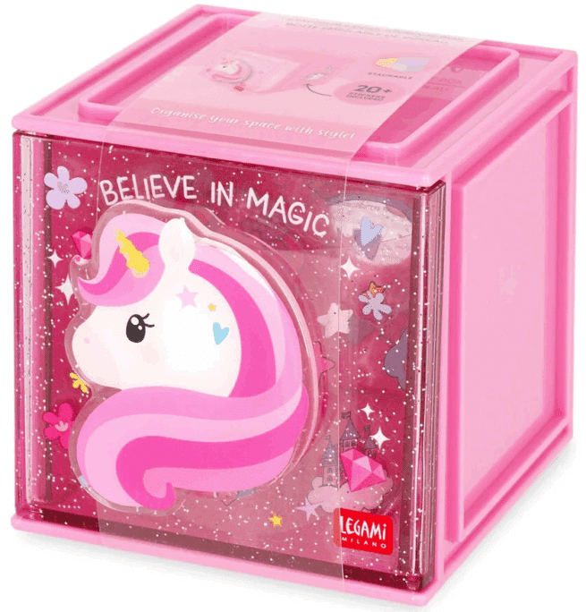 Legami Desk Storage Box - Cutie Cube, Unicorn