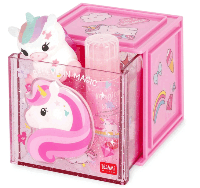 Legami Desk Storage Box - Cutie Cube, Unicorn - Image 4