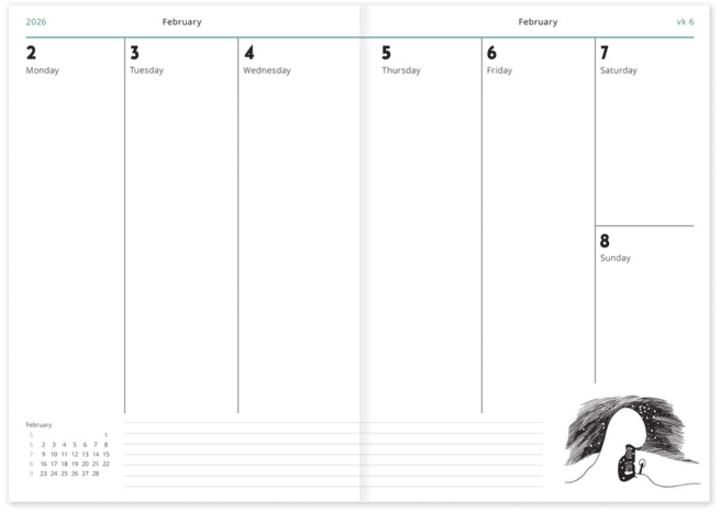 Moomin 2026 weekly diary, english version - Image 2
