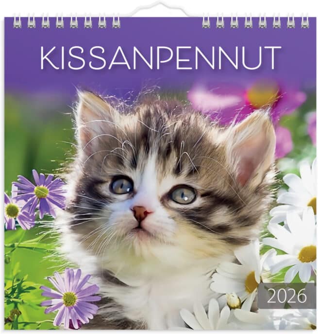 Kissanpennut 2026 seinäkalenteri