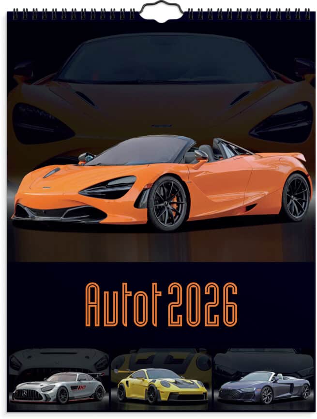 Autot 2026 seinäkalenteri