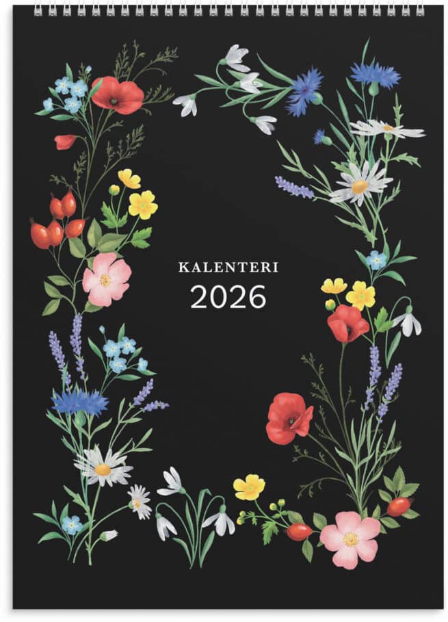 Kukka 2026 seinäkalenteri