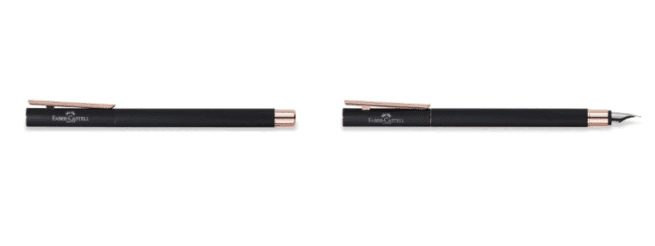 Faber-Castell NEO Slim täytekynä mattamusta/ruusukulta - Image 4