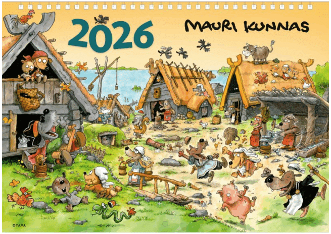 Mauri Kunnas 2026 seinäkalenteri