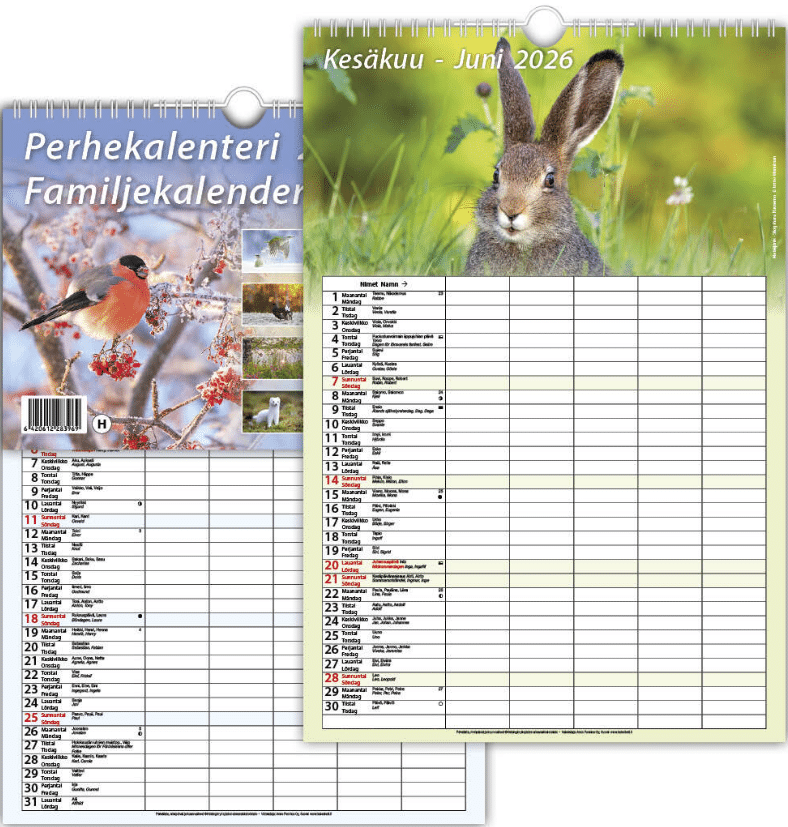 Iso perhekalenteri 2026