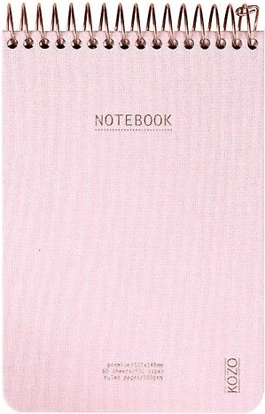 Kozo Premium Dusty pink A6 lehtiö, viivalliset sivut