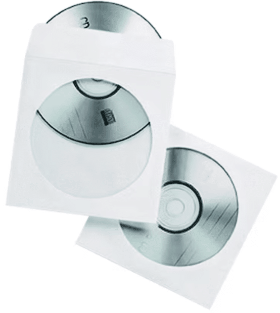 CD/DVD paperikuori valkoinen, 50 kpl/pkt