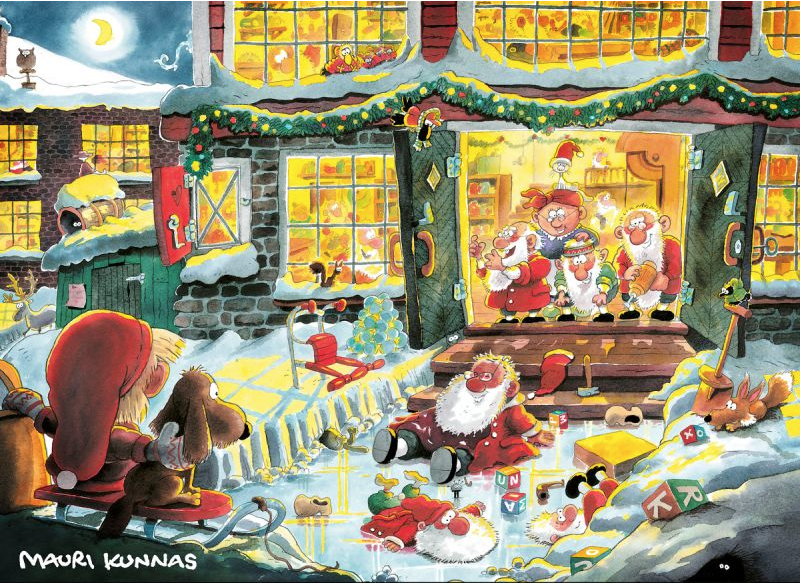 Mauri Kunnas adventtikalenteri Joulu on jo ovella