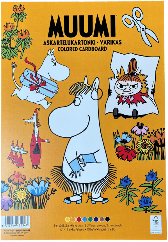 Muumi askartelukartonki A4, 16 arkkia