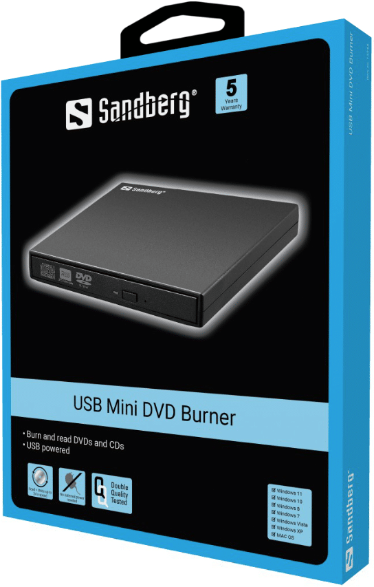 Sandberg USB ulkoinen DVD-asema, musta