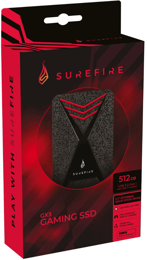 Surefire Gaming Bunker 512 Gt SSD ulkoinen kiintolevy