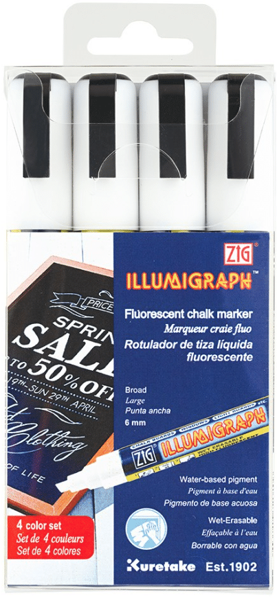 Zig illumigraph liitutussi valkoinen, 4 kpl/pkt