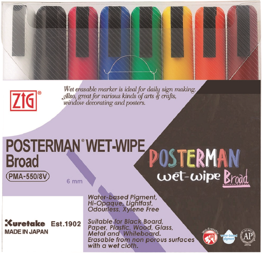 Zig Posterman liitutussi, 8 väriä/pkt