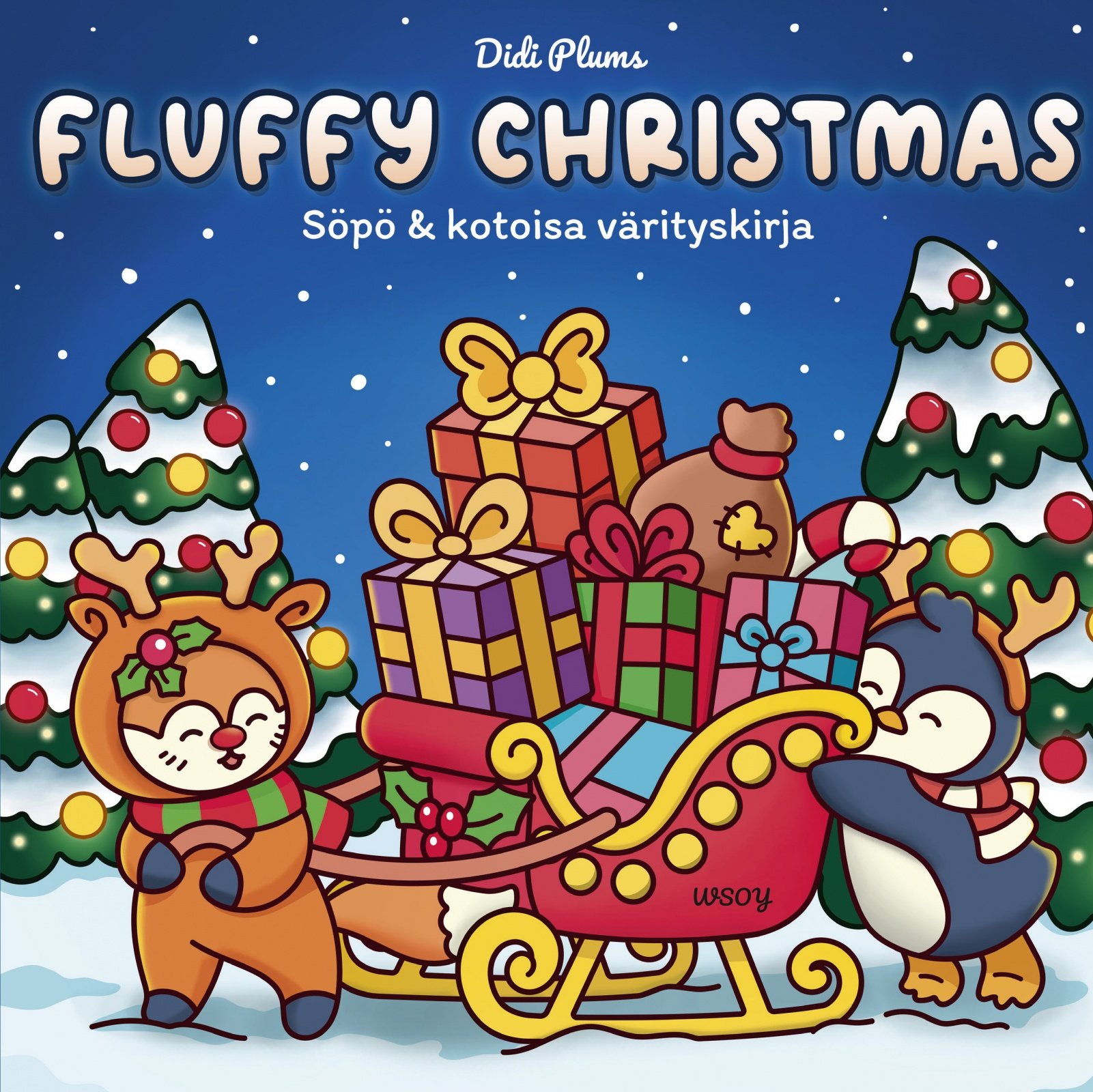 Fluffy Christmas : söpö ja kotoisa värityskirja (täytettävä kirja)