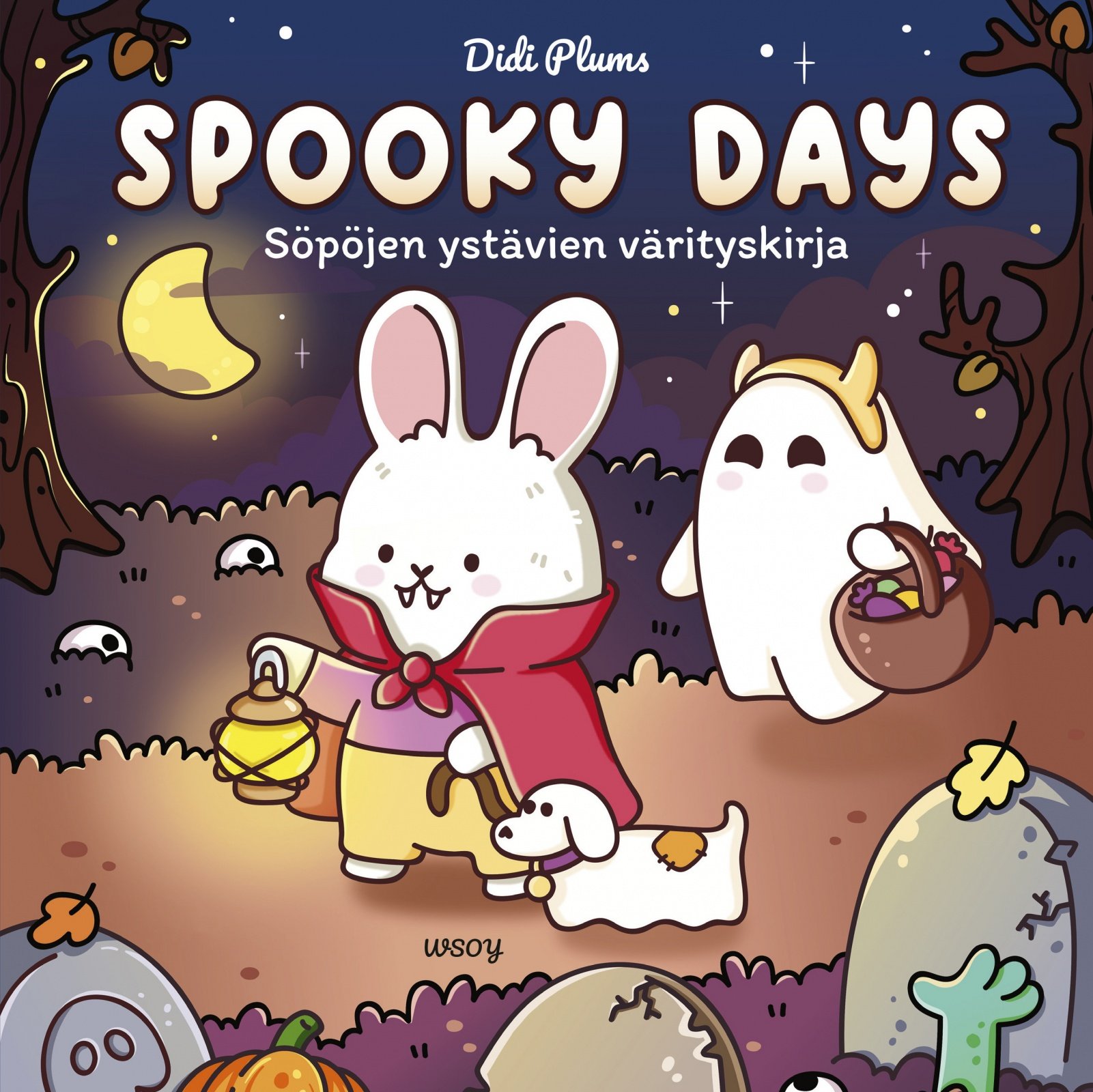 Spooky Days : söpöjen ystävien värityskirja (täytettävä kirja)