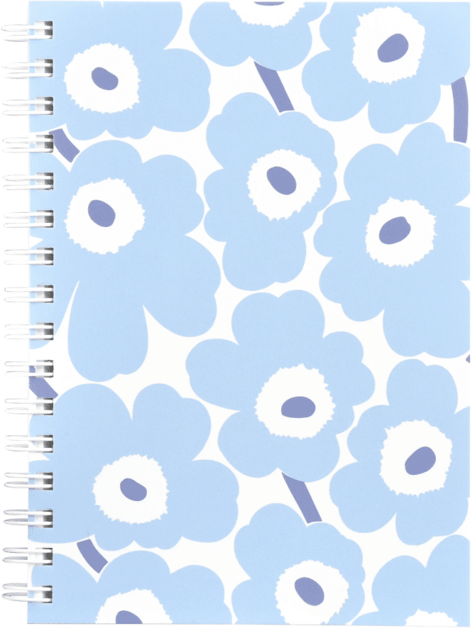Marimekko Unikko kierrekirja A5, vaaleansininen