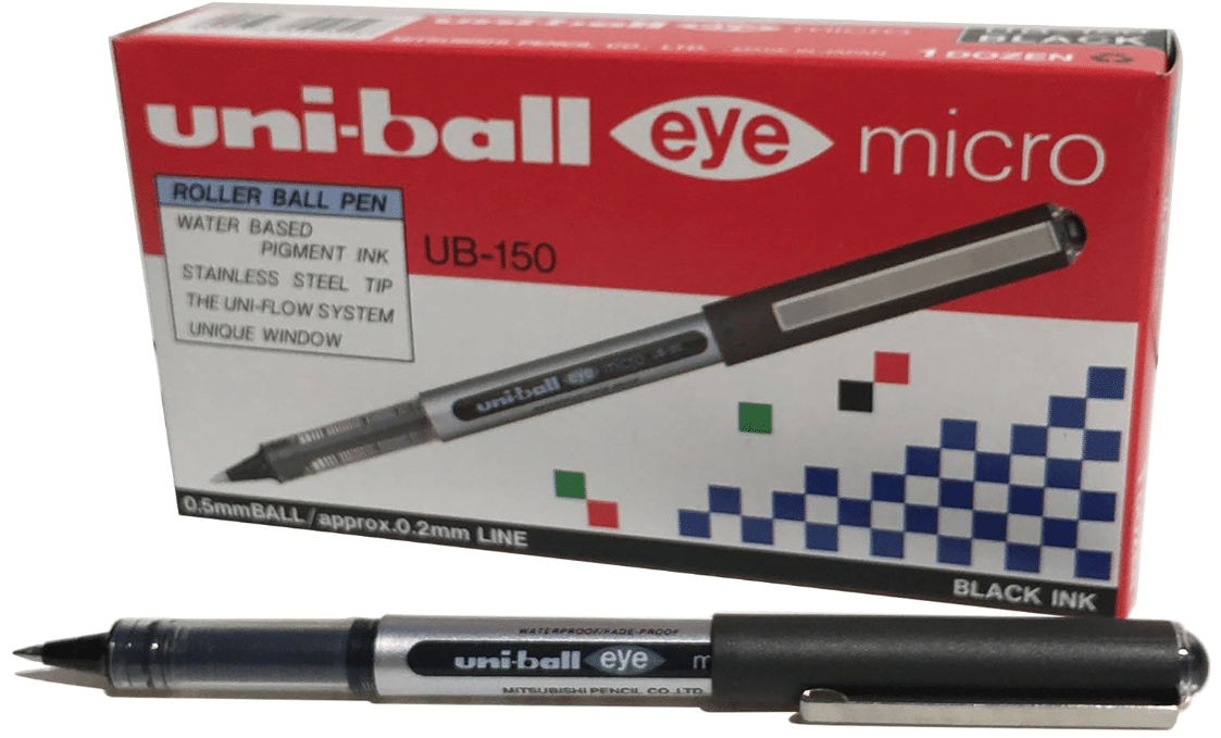 Uni ball UB-150 eko musta rollerkynä, 12 kpl/rasia