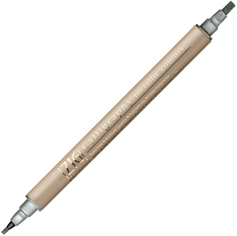 Zig Calligraphy MS-8400 kalligrafiakynä, metallic hopea