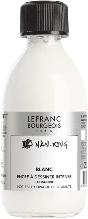 Lefranc Bourgeois Nan King Indian ink 250 ml, valkoinen piirustusmuste