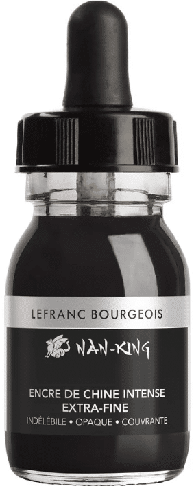 Lefranc Bourgeois Nan King Indian ink 30 ml, musta piirustusmuste