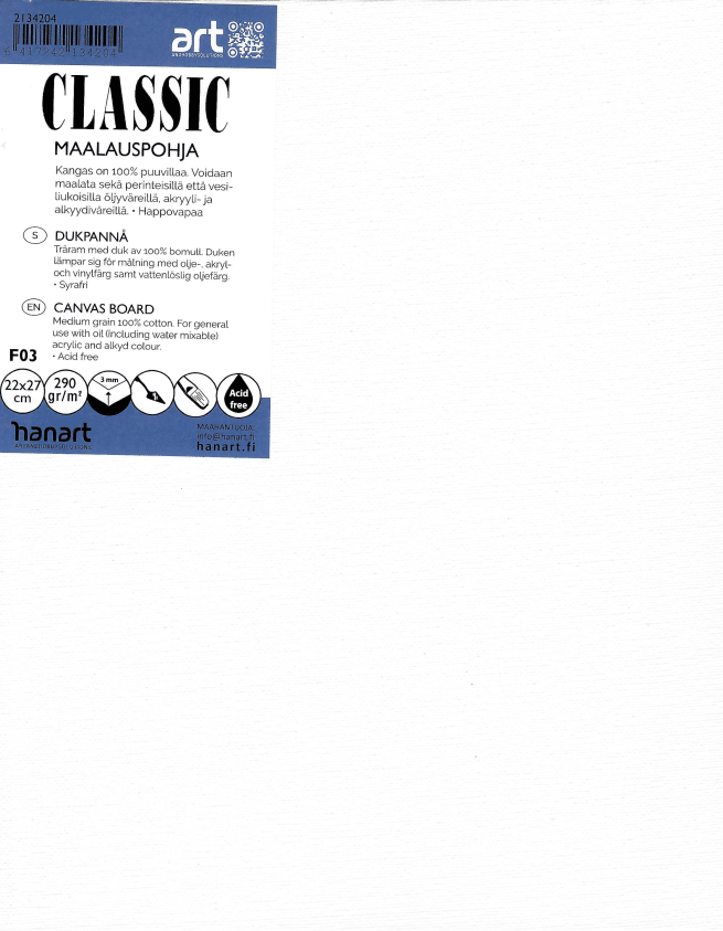 Classic kangaspahvipohja 22×27 cm