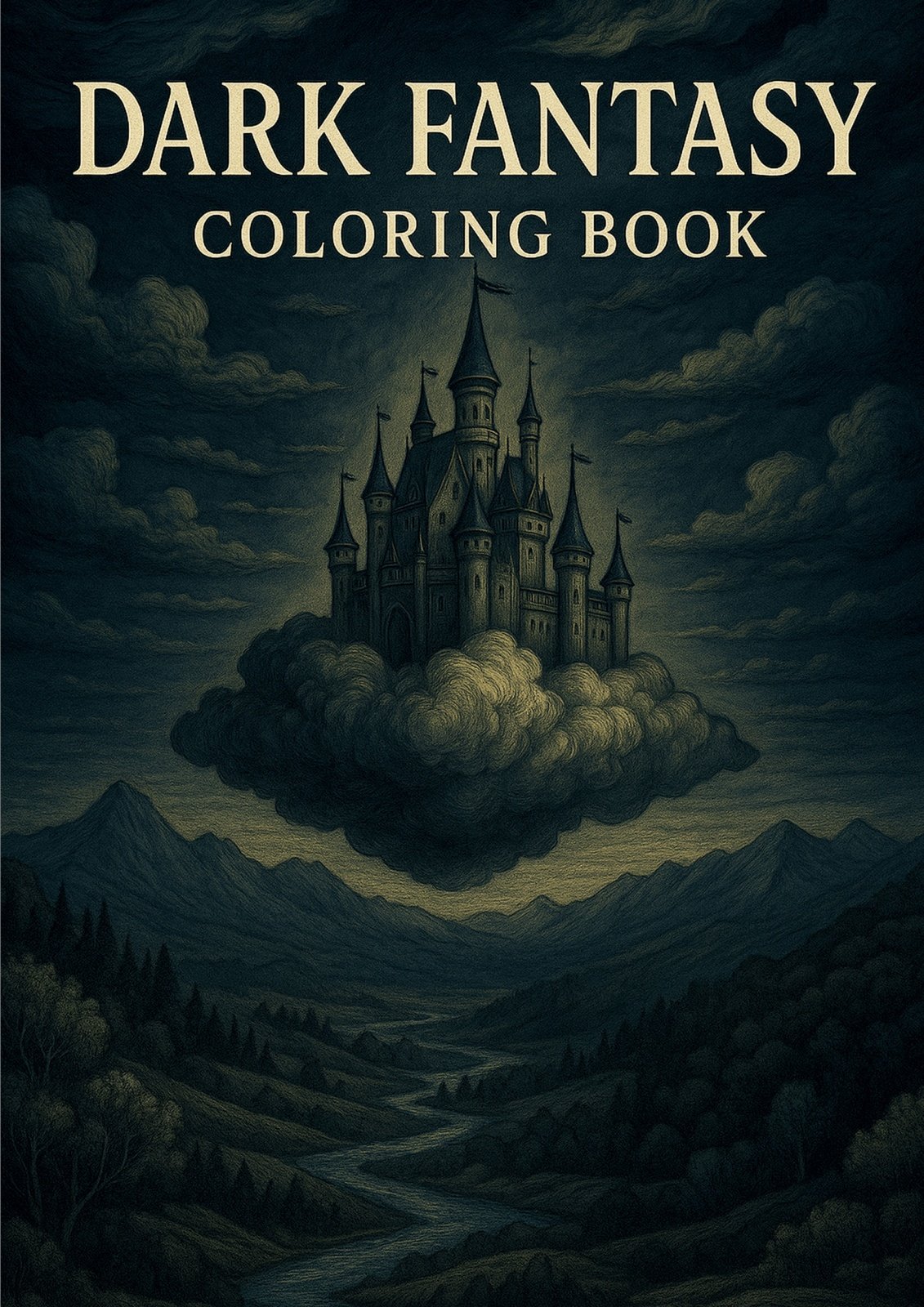 Dark fantasy coloring book (täytettävä kirja)