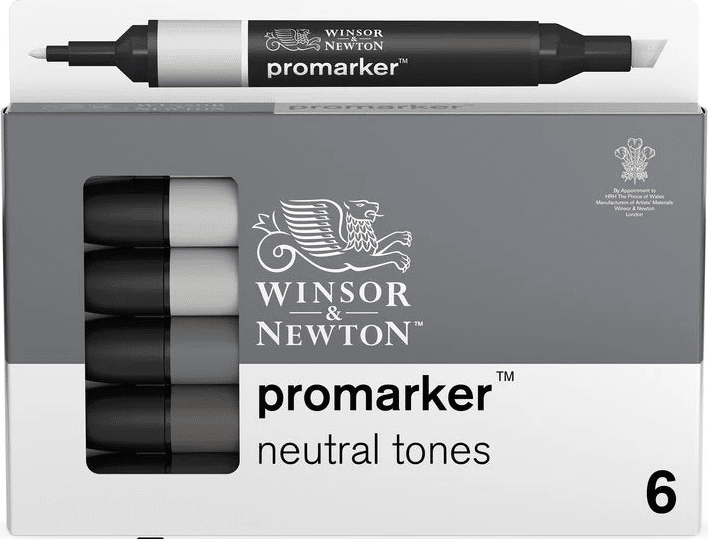 Winsor & Newton Promarker Neutral tones -lajitelma, 6 väriä