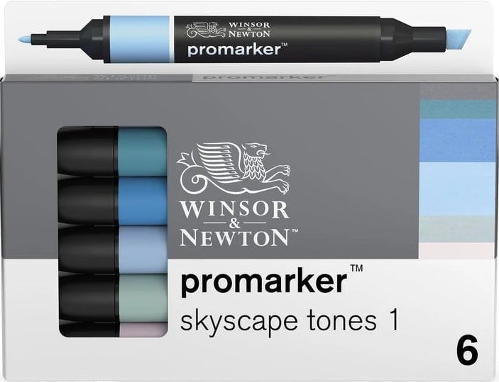 Winsor & Newton Promarker Skyscape -lajitelma, 6 väriä