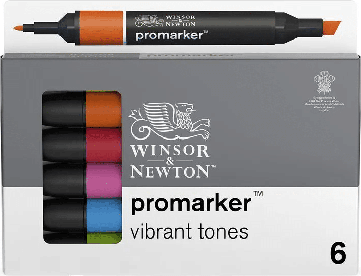 Winsor & Newton Promarker Vibrant tones -lajitelma, 6 väriä
