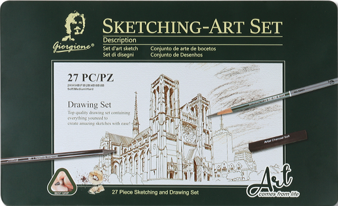 Giorgione Sketching Art 27 osainen taitelijatarvikesetti