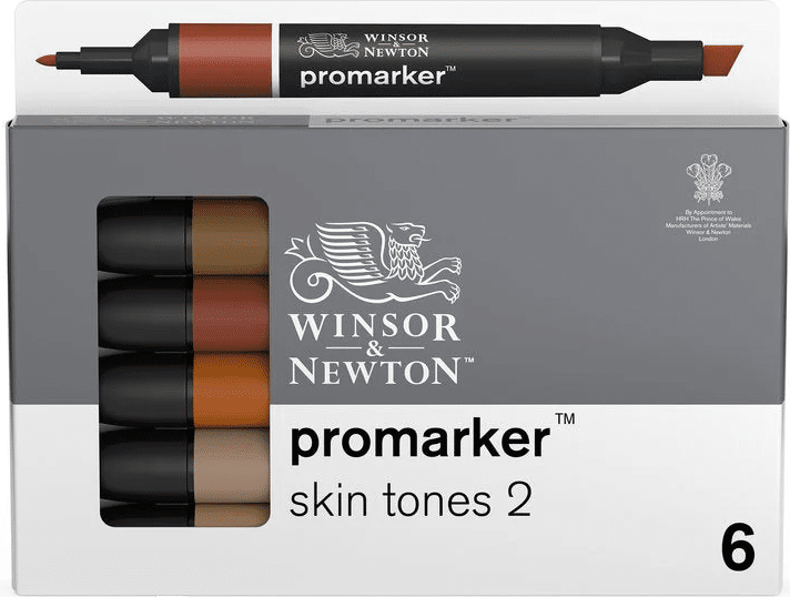 Winsor & Newton Promarker Skin tones 2 -lajitelma, 6 väriä