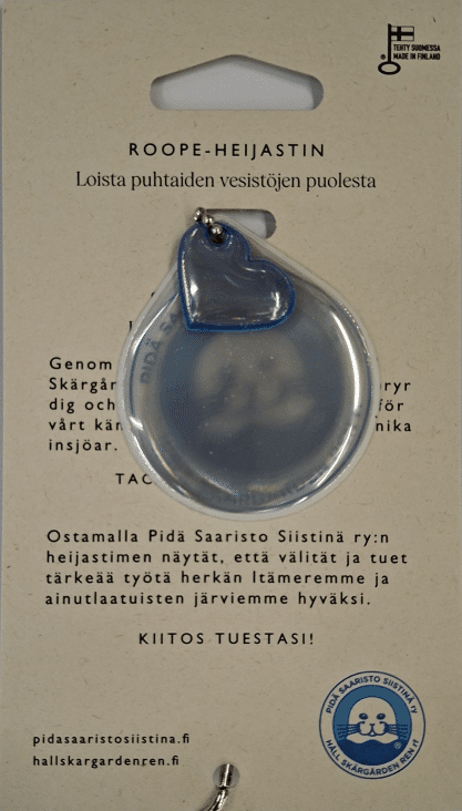 Roope heijastin + pieni sininen sydän