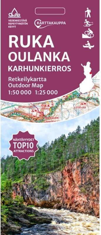 Rukatunturi Oulanka Karhunkierros retkeilykartta 1:50 000 / 1:25 000 (taitettu kartta) Rukatunturi Oulanka Karhunkierros retkeilykartta 1:50 000 / 1:25 000 (taitettu kartta) Suomen vanhin kirjakauppa - Vuodesta 1899