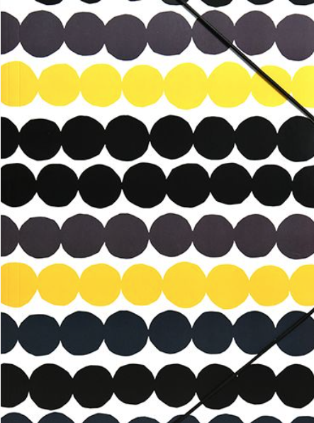 Marimekko Räsymatto kulmalukkokansio A4, mustakeltainen Marimekko Räsymatto kulmalukkokansio A4, mustakeltainen Suomen vanhin kirjakauppa - Vuodesta 1899