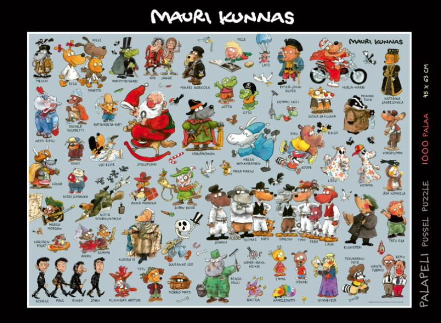 Mauri Kunnas Hahmot palapeli, 1000 palaa Mauri Kunnas Hahmot palapeli, 1000 palaa Suomen vanhin kirjakauppa - Vuodesta 1899