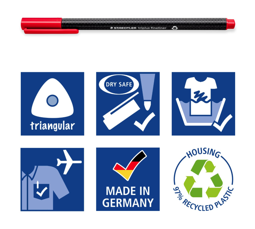 Staedtler Triplus 334 kuitukärkikynälajitelma, 20 väriä Staedtler Triplus 334 kuitukärkikynälajitelma, 20 väriä - Image 5