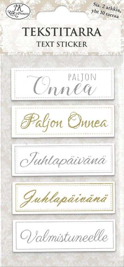 Tekstitarra Onnittelut, kulta/hopea Tekstitarra Onnittelut, kulta/hopea Suomen vanhin kirjakauppa - Vuodesta 1899
