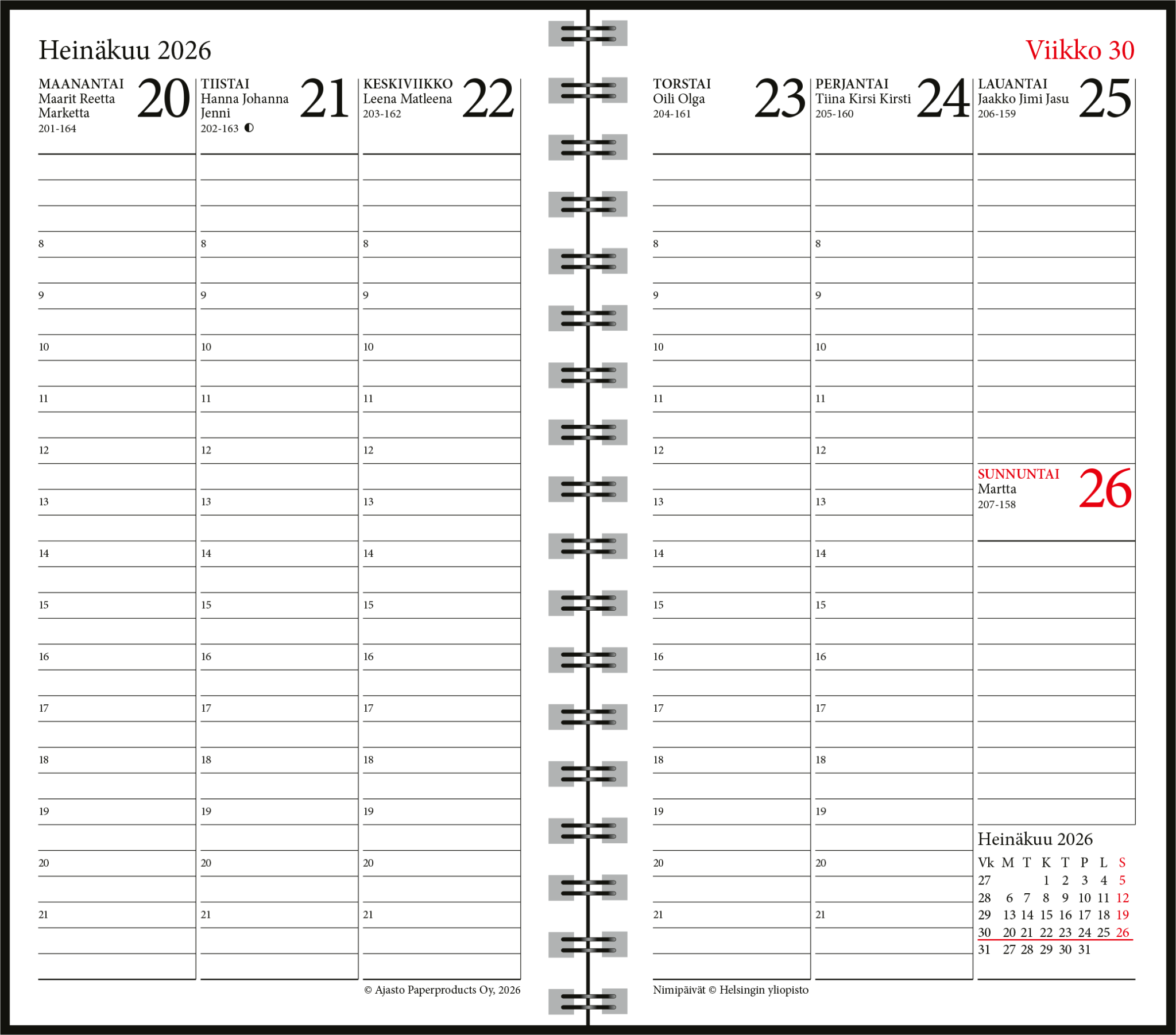 Simple 2026-2027 lukuvuosikalenteri, musta Simple 2026-2027 lukuvuosikalenteri, musta - Image 2