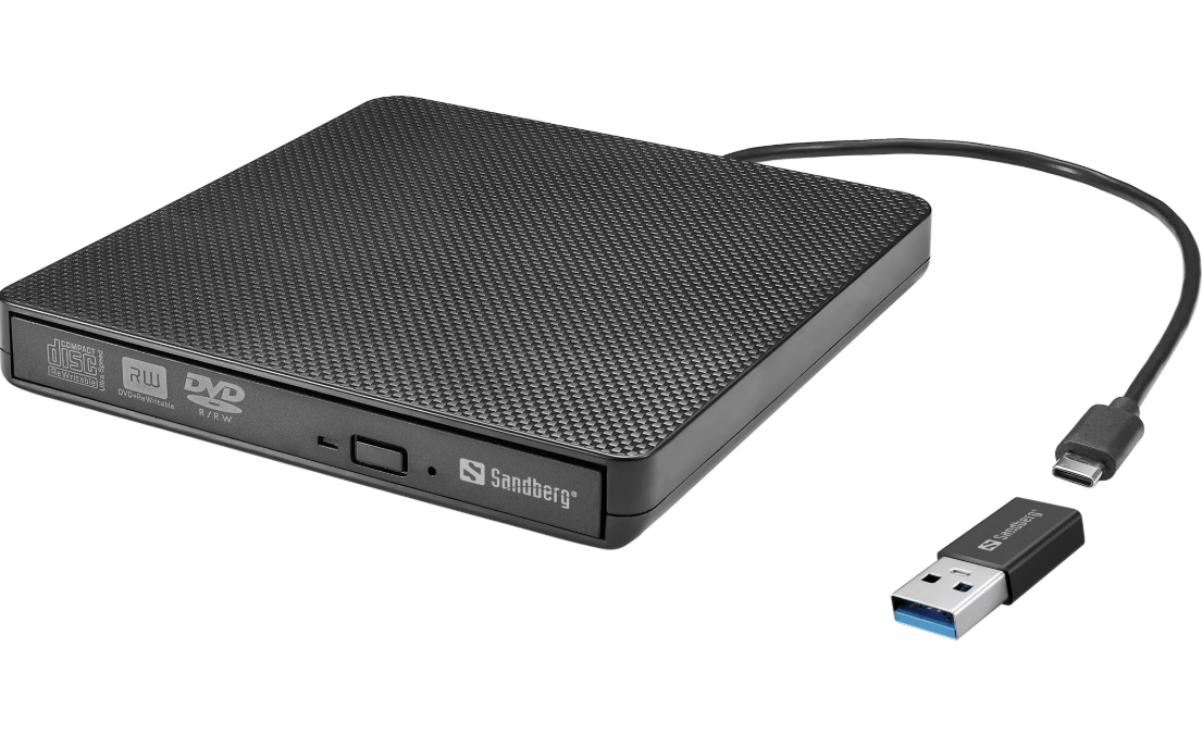 Sandberg USB-C/A ulkoinen DVD-asema, musta Sandberg USB-C/A ulkoinen DVD-asema, musta - Image 2