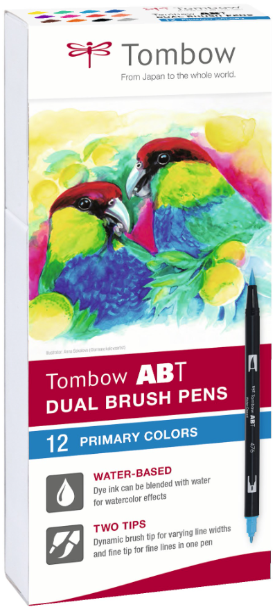 Tombow ABT Dual Primary colors sivellinkynäsetti, 12 väriä Tombow ABT Dual Primary colors sivellinkynäsetti, 12 väriä Suomen vanhin kirjakauppa - Vuodesta 1899